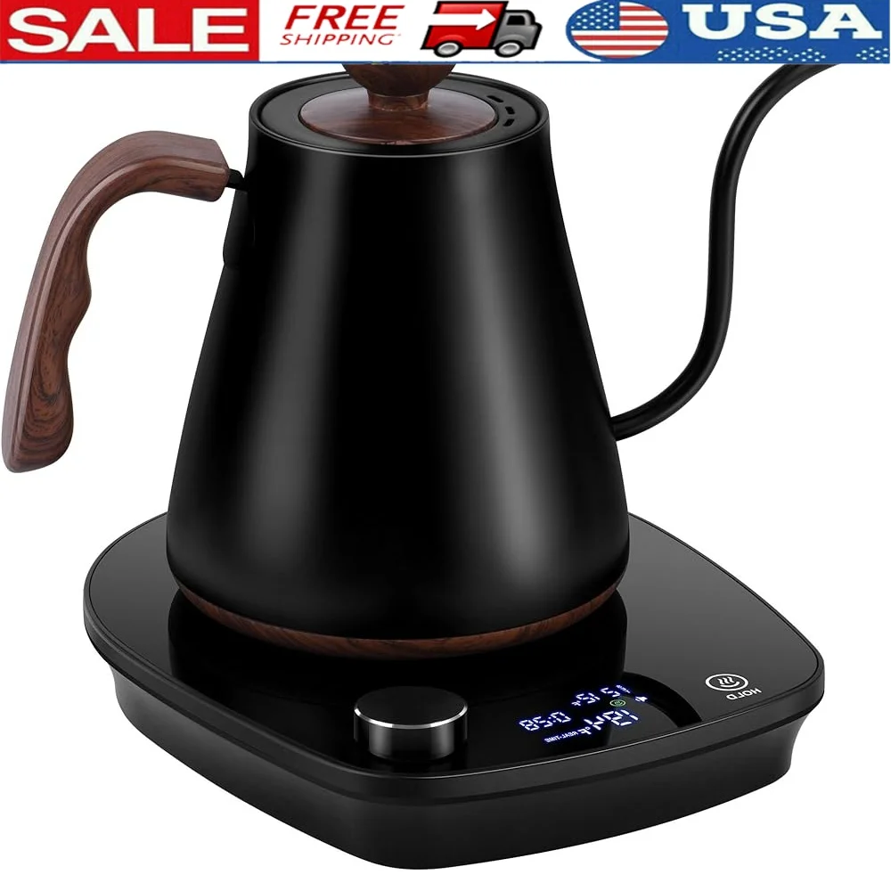 

Gooseneck Electric Kettle Intelligent Temperature Control Stainless Steel Inner Fast Heating Auto Shut-Off Boil Dry Protection