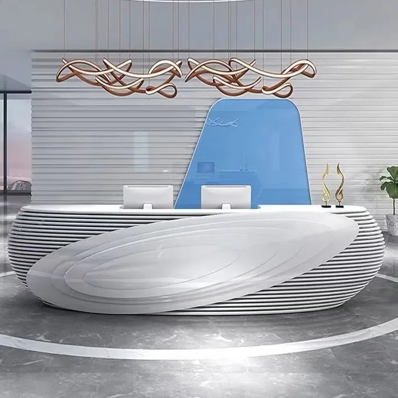 for Fashion Silver Counter for Front Desk Office Hotel Beauty Salon Bar Waiting Table Personalized Reception Desk
