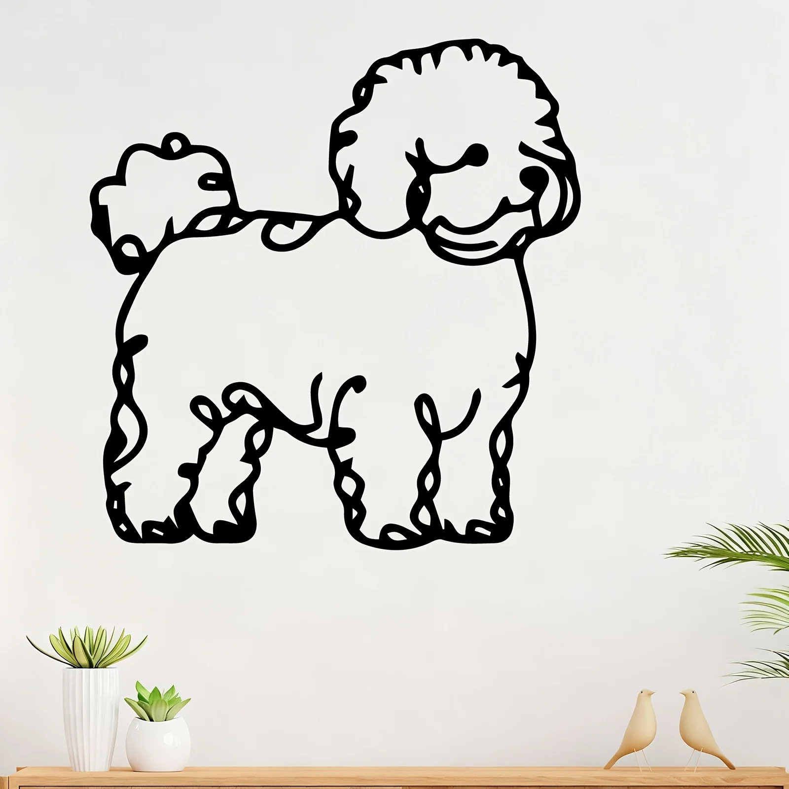 CIFbuy  Elegant Poodle Aluminum Wall Art 12x16 Inch Waterproof Weatherproof Decor for Living Room Patio Garden Home