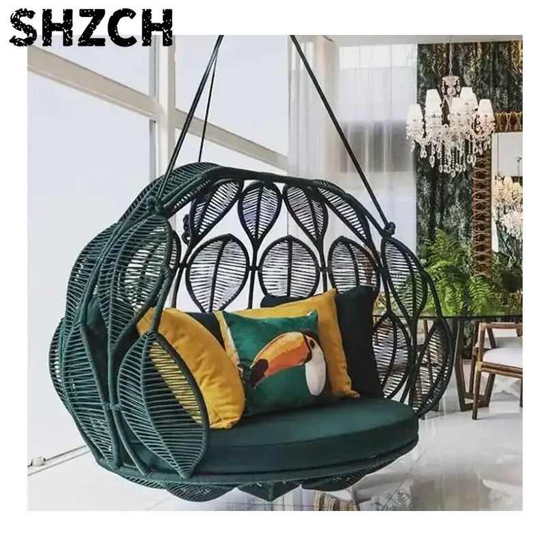 Double Seater Outdoor Balcony Indoor Bird Nest Hanging Chair Furniture Rope Swing Sets For Backyard Outdoor