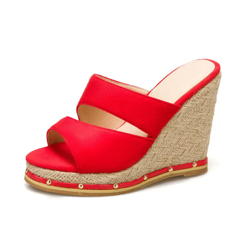 

Женские летние туфли-мюли больших размеров (47, 48, 49, 50) синие, красные, с открытым носком, на платформе, на танкетке, на высоком каблуке, эспадрильи, сандалии, шлепанцы