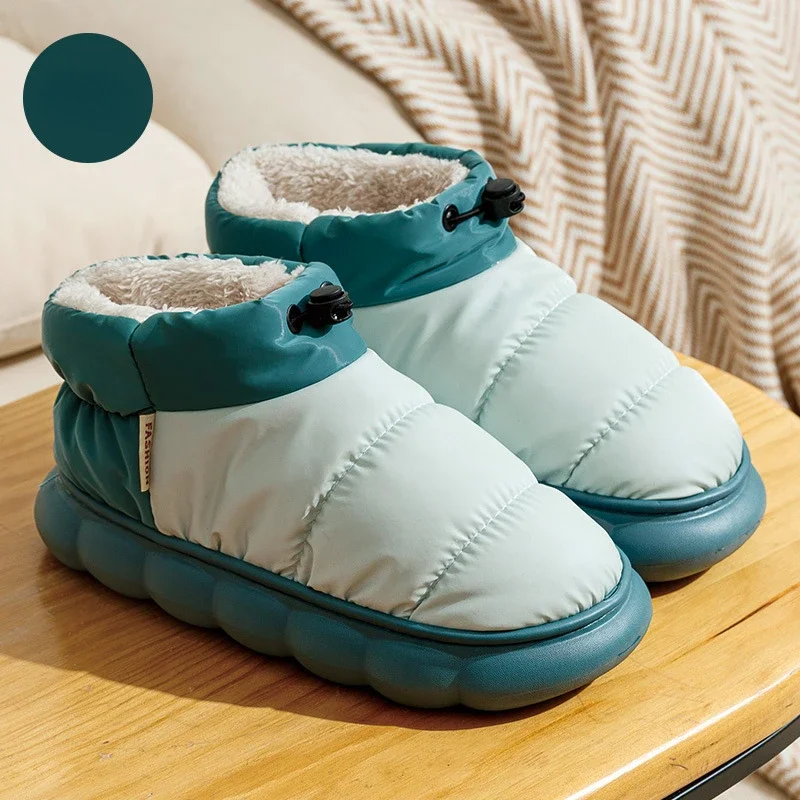 2023 Winter Cotton Shoes for Women Keep Warm Waterproof Down Unisex Snow Boots Plush Chunky Platform Outdoor Non-Slip Ankle Boot