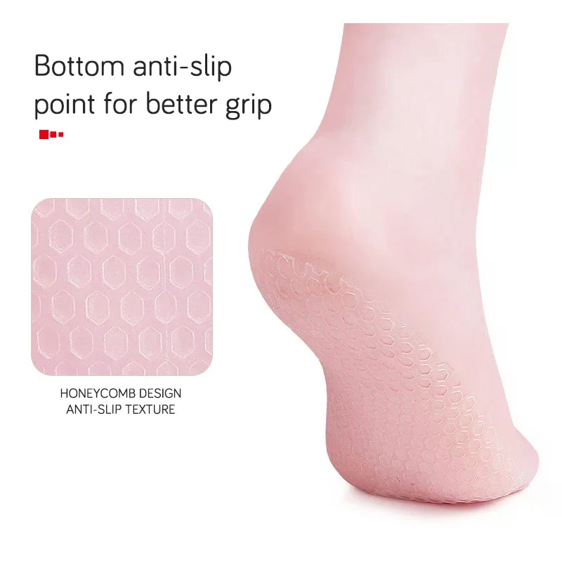 1 Pair Feet Care Socks Silicone Moisturizing Gel Heel Socks Home Use Cracked Foot Skin Care Spa Protectors view 2