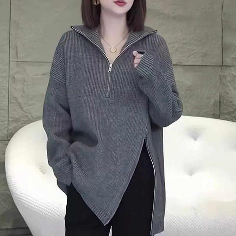 

New Long Sleeve Knitwears Knitted Sweater Women Pullovers Black Turtleneck Knit Sweater Pullover Women Tops Women Clothing Q2031