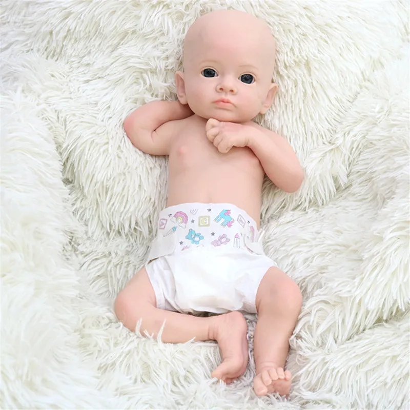 18inch girl Baby Dolls kits Realistic Full Silicone Reborn Baby Doll kit painted Soft DIY Toys reborn Kit for Children Gift