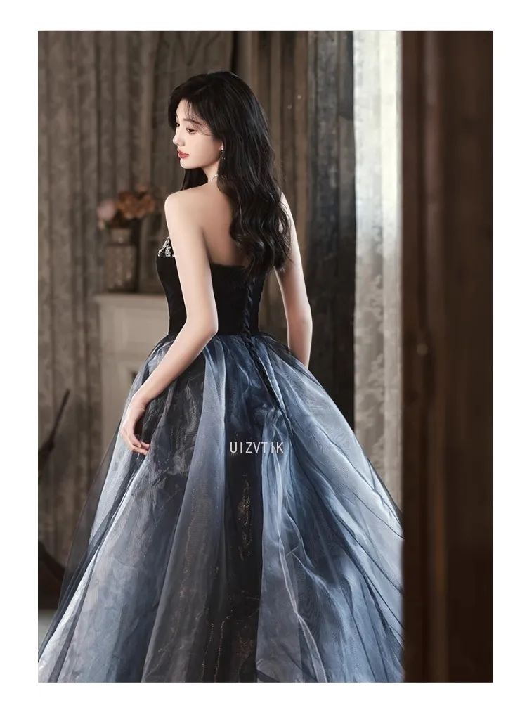 Simple Black Pleated Party Evening Gown Women 2025 New A-Line Customized Prom Dress Luxury Asymmetrical Formal Occasion Dresses