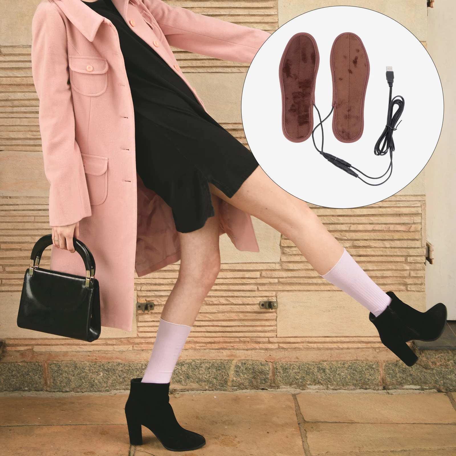 

Heating Insoles Usb Powered Far Heated Shoe Inserts Winter Warmth Waterproof Washable 5V 2A Size 43-44