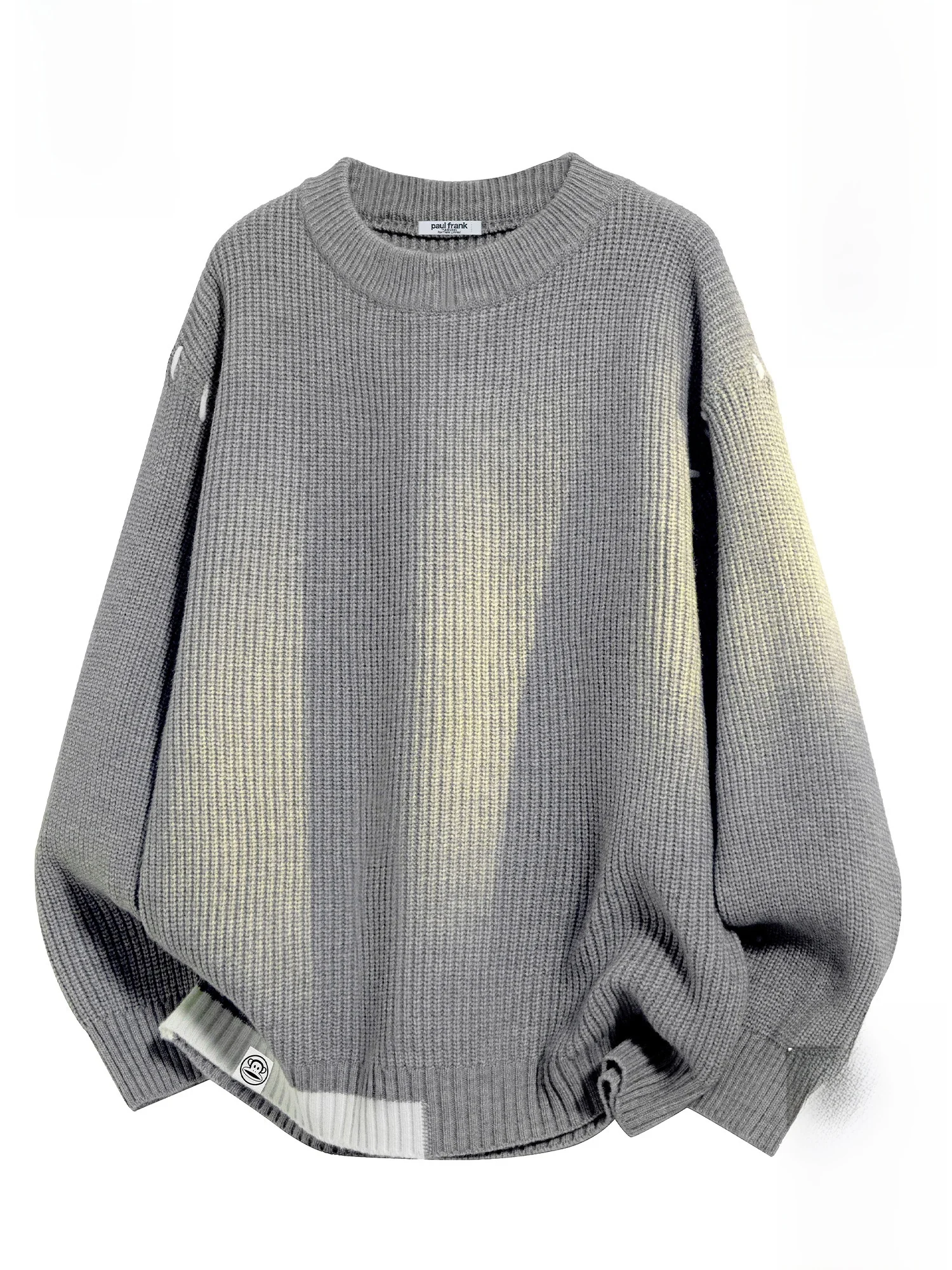 

Мужской повседневный свободный вязаный свитер Paul Frank, весенний сезон, круглый вырез, с принтом обезьян, комфортный, мягкий, из полиэстера