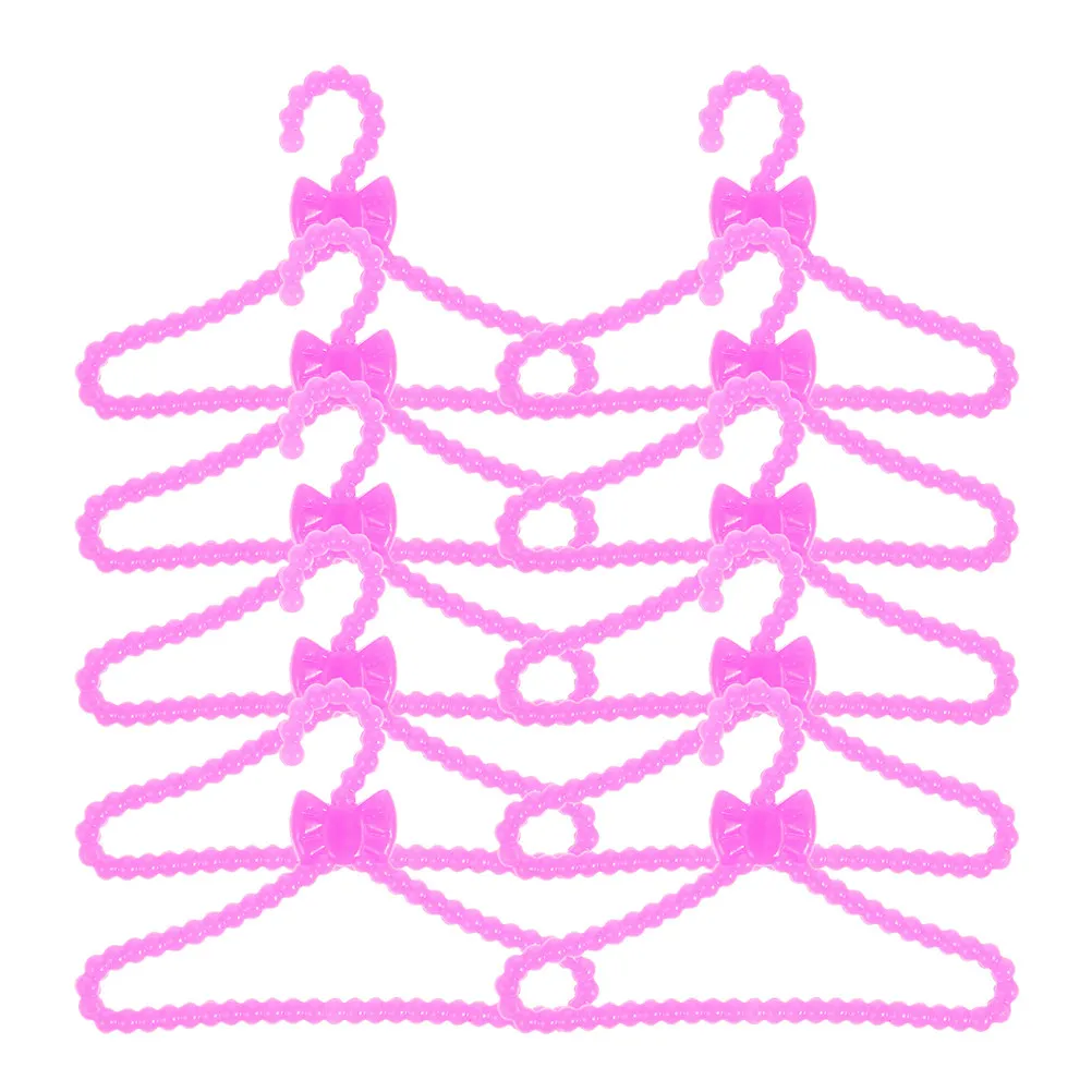 

50Pcs Bowknot Hangers for Mini Clothes Organizer Plastic Coat Hangers Baby Clothes Organizer Dollhouse Accessories Wardrobe