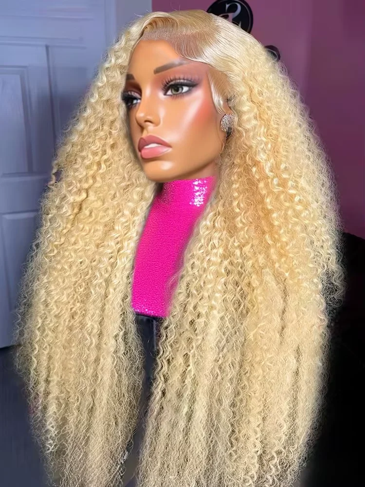 

YKB Curly Blonde 613 Human Hair Wigs Colored 13x6 HD Lace Frontal Wig Transparent Deep Wave Lace Front With Baby Hair For Women