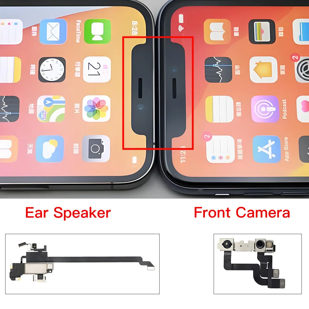 Ear Speaker Replacement For iPhone X XR 11 12 Mini Pro Max Front Camera Earpiece Flex Cable