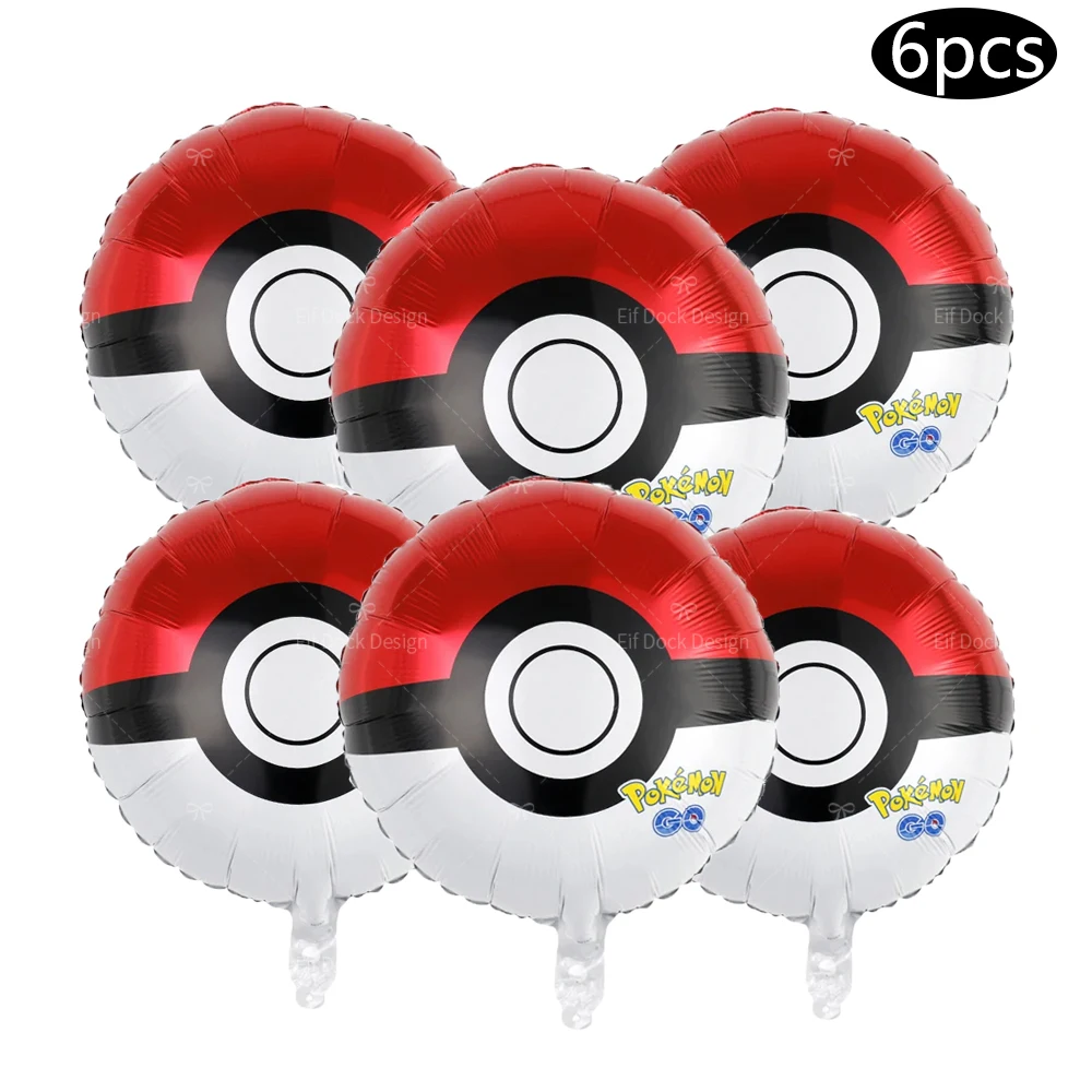 1set Cartoon Pokemon Pikachu Thema Folien Ballons Set Rot Schwarz Latex Ballon Kinder Geburtstag Baby Shower Party Decora liefert