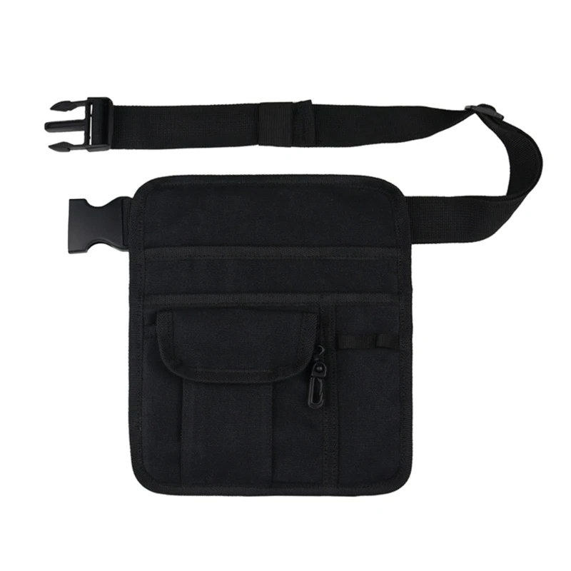 Bolsa cintura para ferramentas lona ajustável, bolsa armazenamento com vários bolsos para chave fenda M4YD