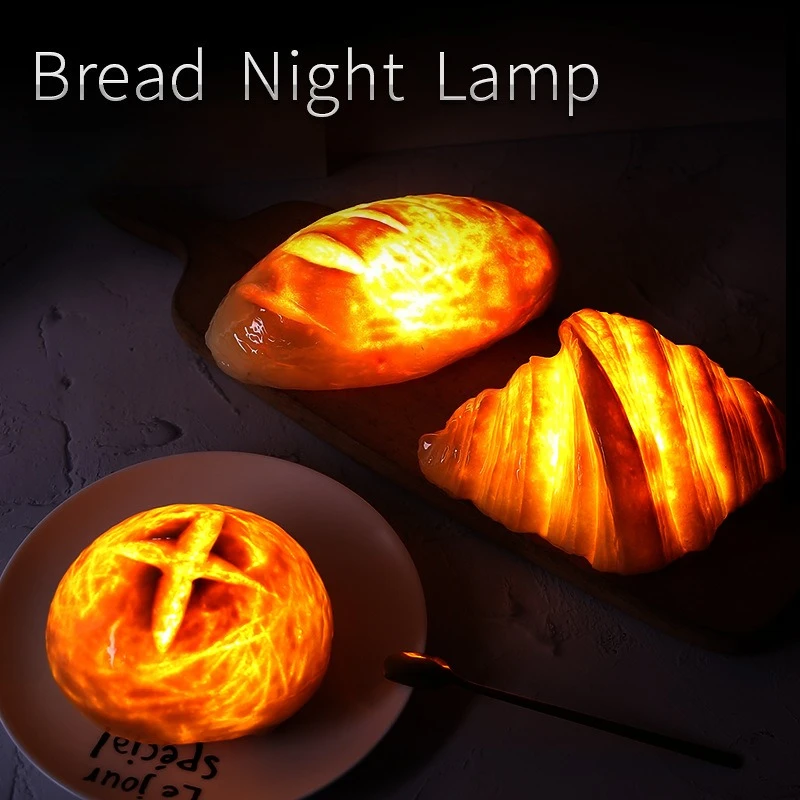 

New Bakery Decoration Atmosphere Night Light Creative Simulation Small Bread Shape LED Small Bread Light