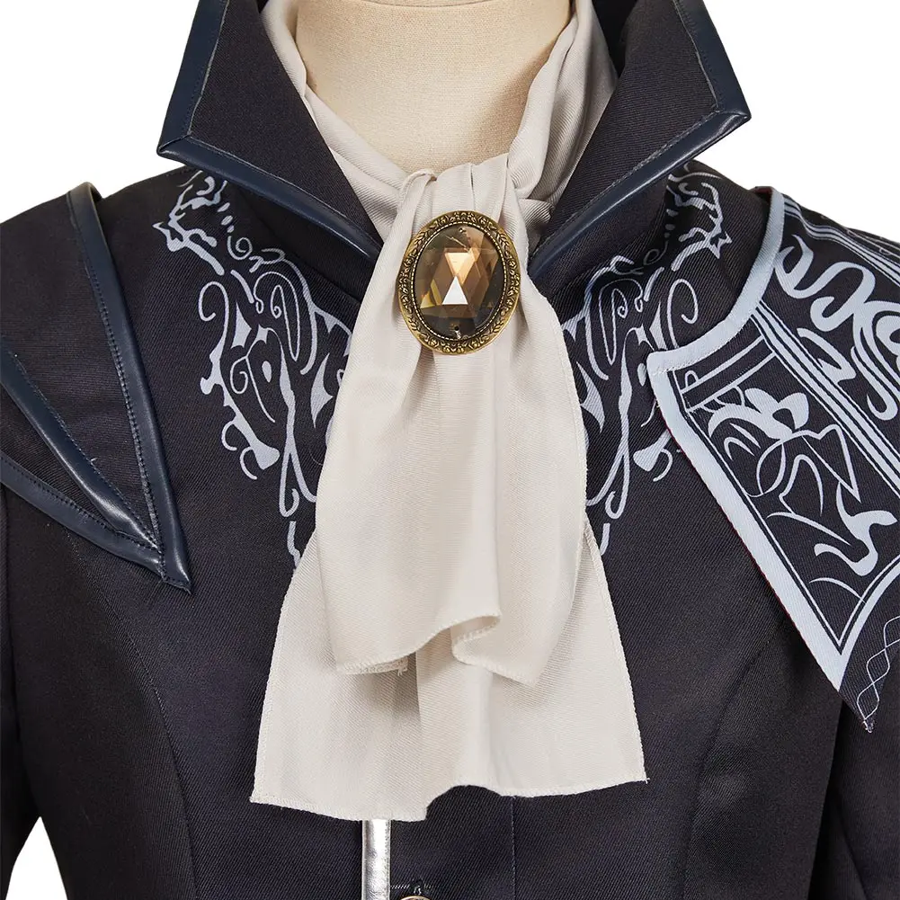 Game Elden Cos Ring Duchess Cosplay Costume Mask Women Disguise Black Coat White Pants Halloween Carnival Party Roleplay Suit