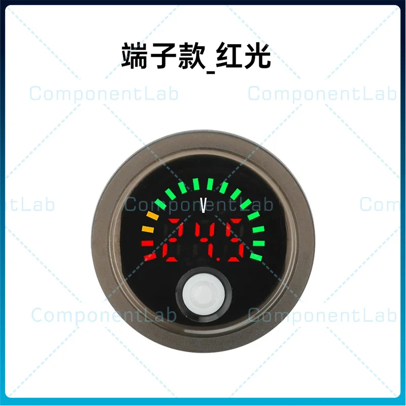 2pcsDC 7-100V Waterproof Circular Digital Voltage Indicator with Reverse Polarity Protection for Lead-Acid and Lithium Batteries