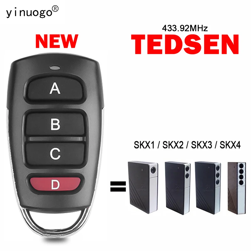 

TEDSEN SKX1 SKX2 SKX3 SKX4 Garage Door Remote 433MHz Door Control, Remote Control Transmitter, Garage Command Fixed Code