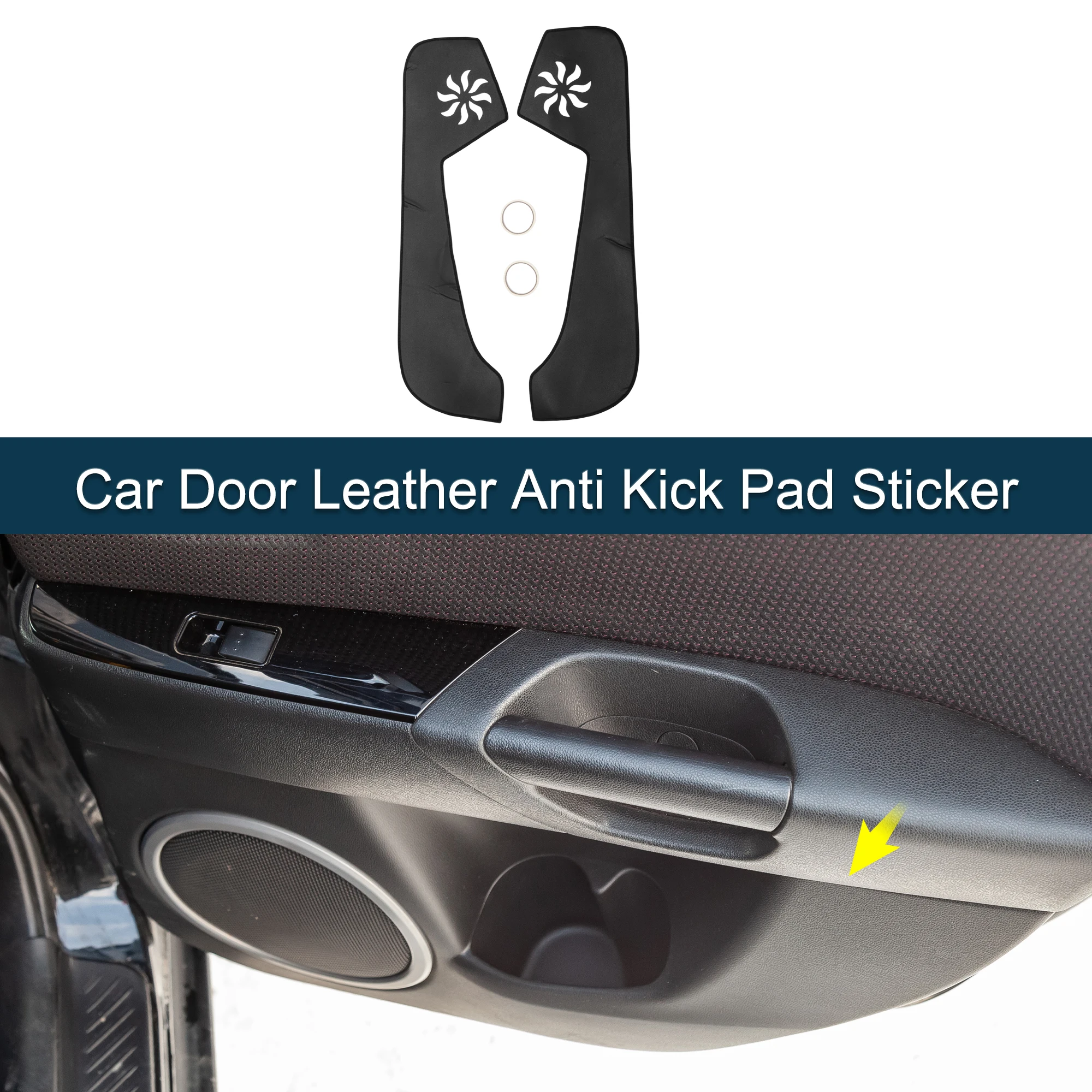 

UXCELL кожаная наклейка на дверь автомобиля для Audi A1 2012-2018, черная, 1 комплект