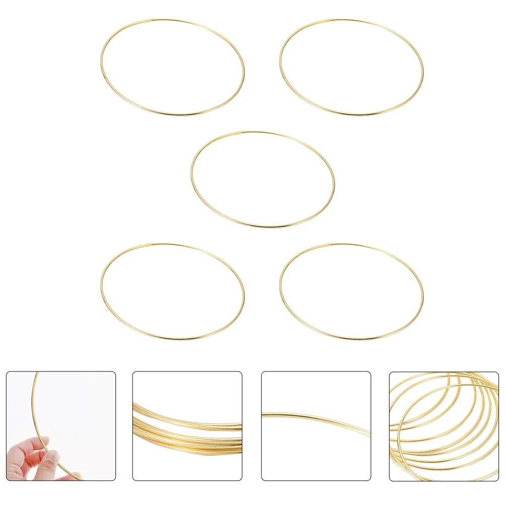 5 Pcs Tools Dream Catcher Circle Practical Iron Hoop Gardening Accessories Simple DIY Golden Ring Multi-Purpose Office