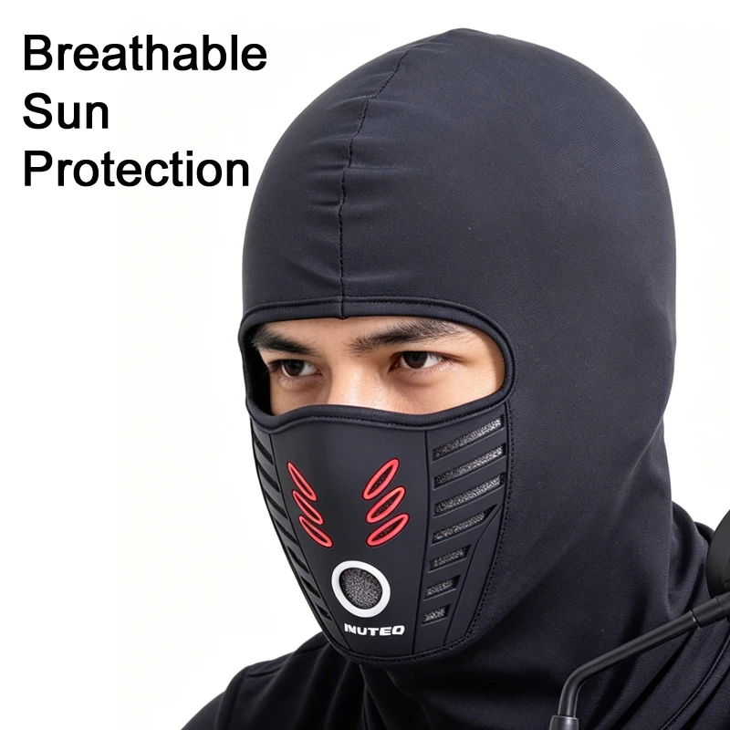 Summer Sun Protection, Breathable, Sweat Absorbing Head Cover, Motorcycle, Electric Bike, Bicycle Riding, Off-Road Protection, D