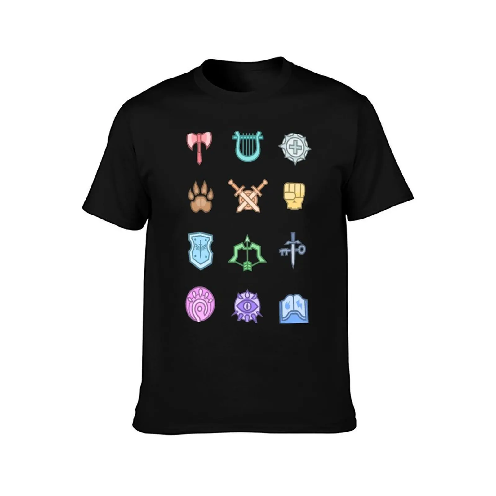 JoCat - A Crap Guide to DnD Colored Sticker Sheet Borderless T-Shirt, Summer Casual Cotton Tee, Oversized Streetwear Tops
