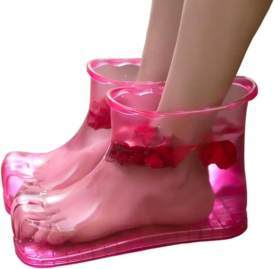 

2-Pack Foot Massage Slippers for Relaxation, Thermal Bath Shoes with PVC Material for Home Spa Care