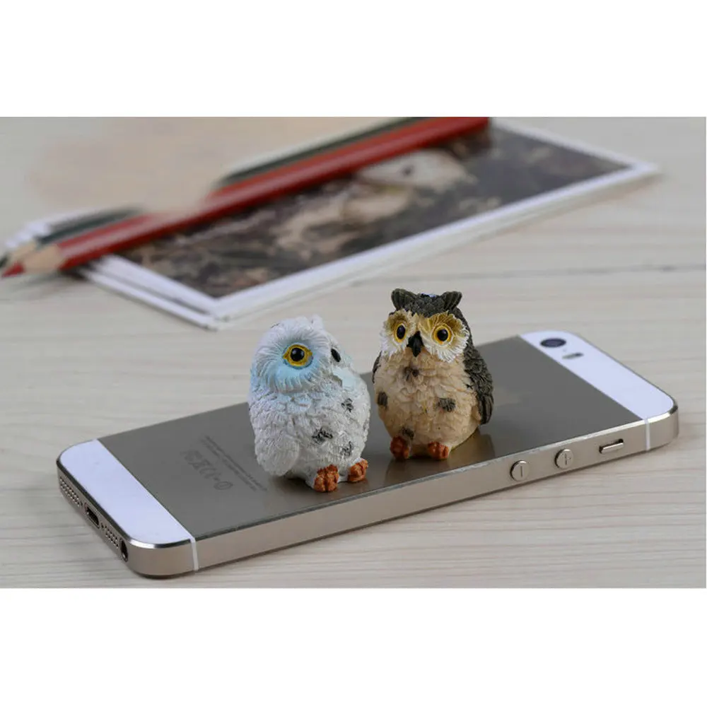 1 Pcs Random Owls Animal Figurines Resin Miniatures Figurine Craft Fairy Garden Ornament Micro Landscaping Fairy Garden Supplies