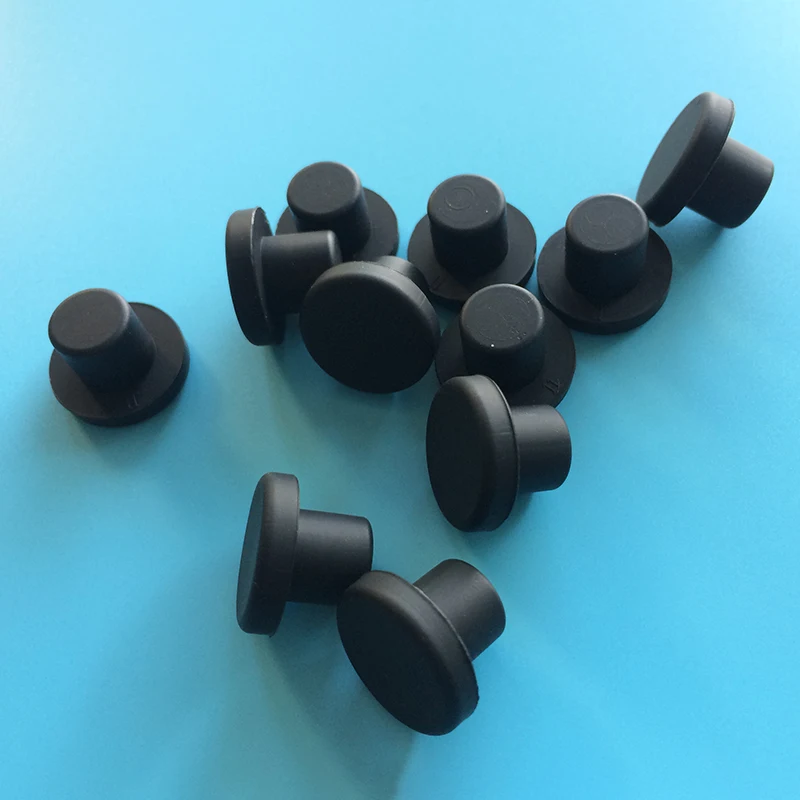 Black t-type solid silicone plug, dust-proof protective cover, tight seal plug