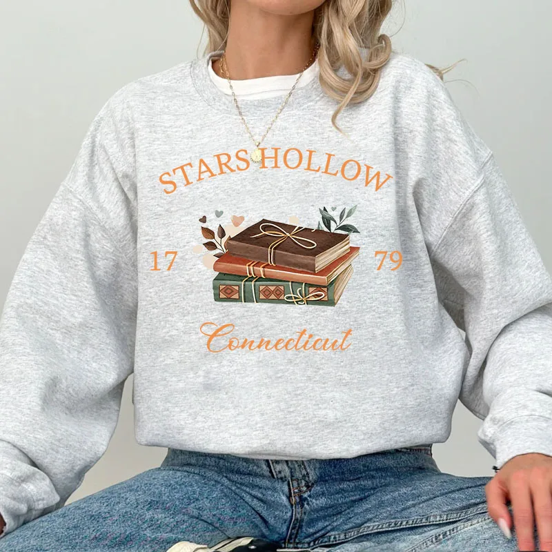 Stars Hollow Christmas Festival Sweatshirt Autumn Winter Connecticut Books Lover Crewneck Sweatshirts Long Sleeve Hoodies