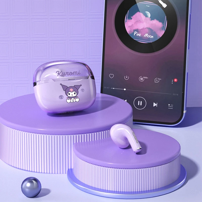 Sanrio Hello Kitty Bluetooth Headphones Cartoon Cinnamoroll Melody True Wireless Headset Kuromi Touch Control Game Earphone Gift