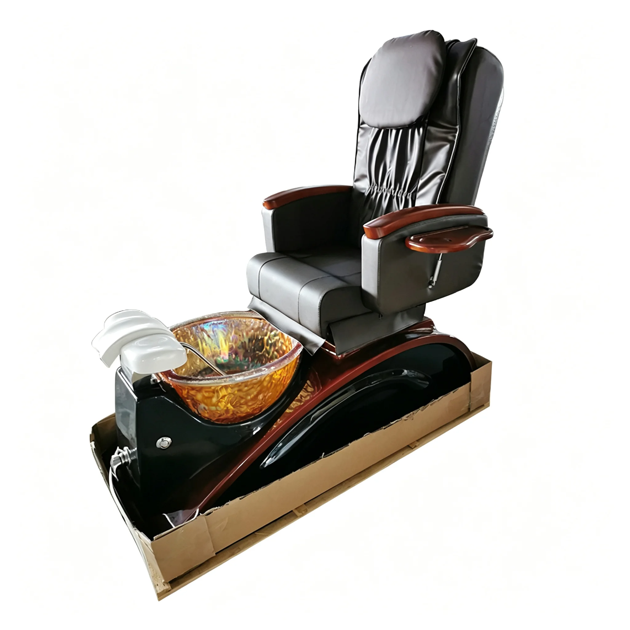 Electric Pedicure Spa Chair Heated Massage Amber Glass Foot Tub Professional Manicure Nail Salon Beauty Equipment Furniture - view 6