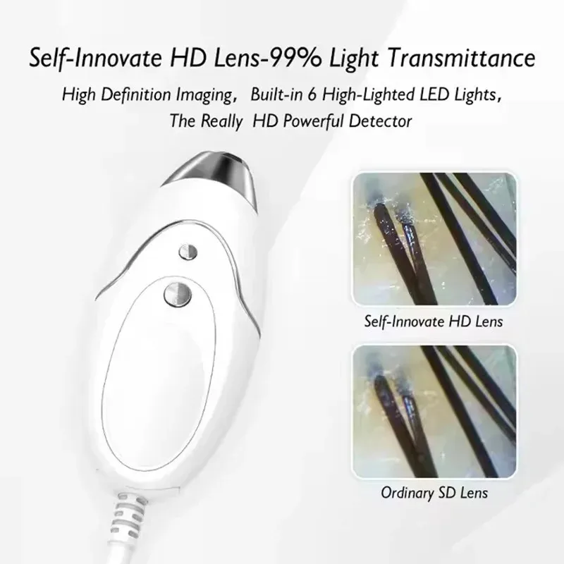 2025 Professional Hair Scalp Camera Detector HD Digital Skin Analyzer Hair Follicle Oil Moisture Test Device 10 Inch Skin Tester