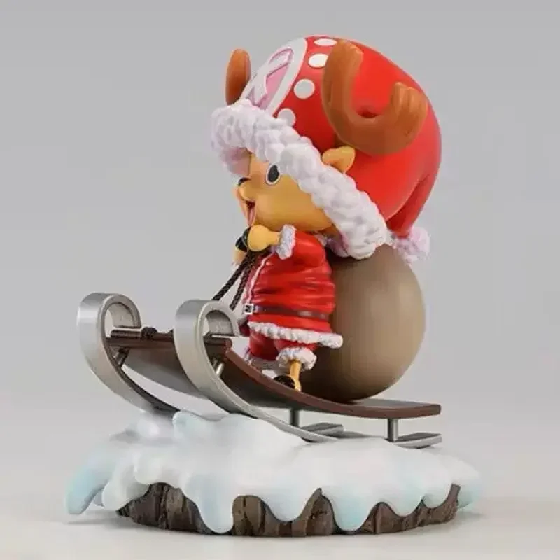 Figura de acción de One Piece de Anime de 16cm, figuras de trineo bonitas de Tony Tony Chopper, regalos de navidad, modelo de colección de PVC, adornos, Juguetes