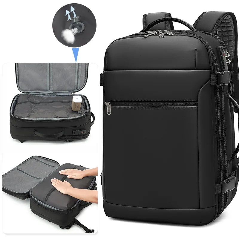 

Vacuum Compression with Air Pump,Expandable Large Capacity Travel Backpack for Business Trips,Laptop compartment,waterproof