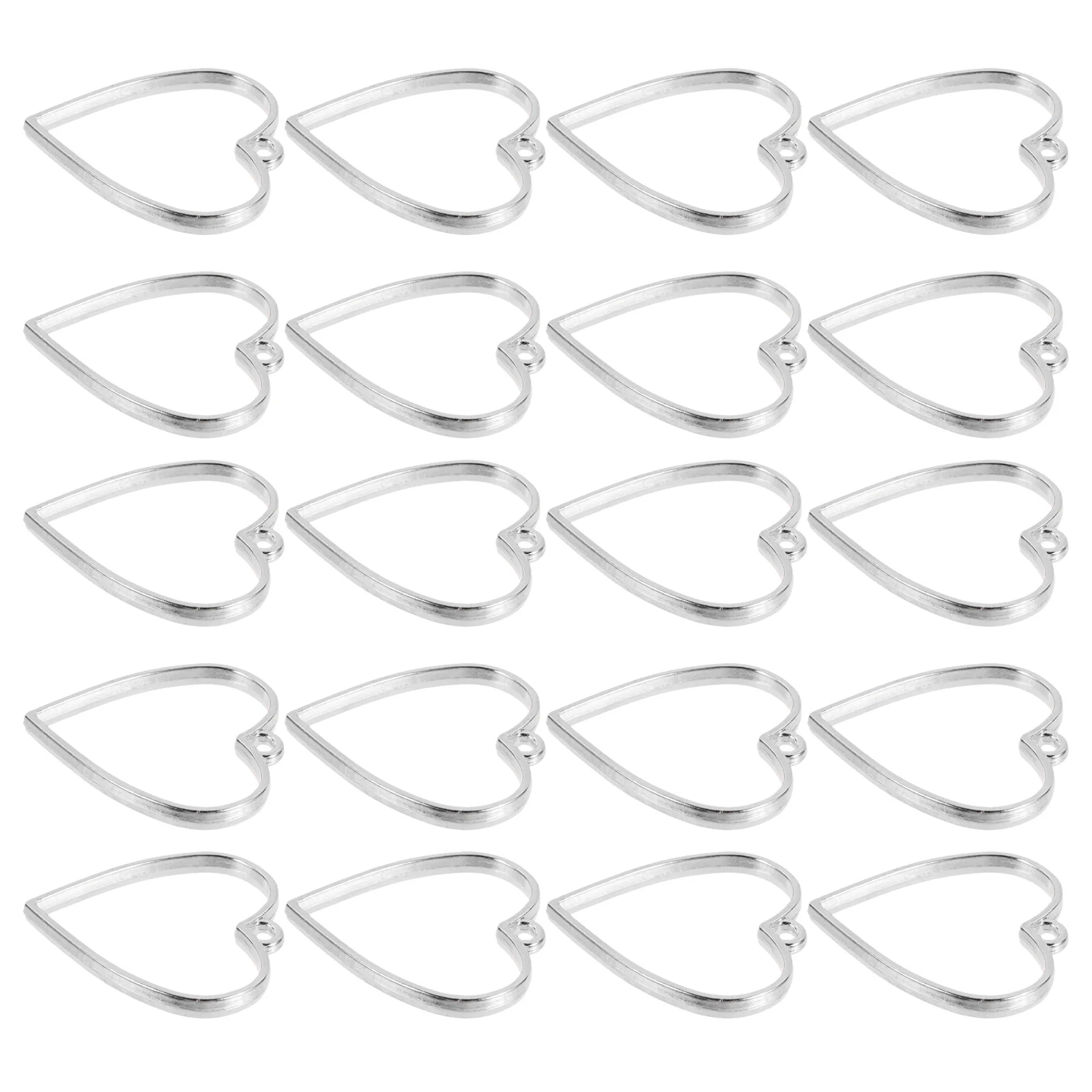 

20 Pcs Dainty Heart Necklace Handmade Jewelry Pendant Blank Shaped Alloy Charms