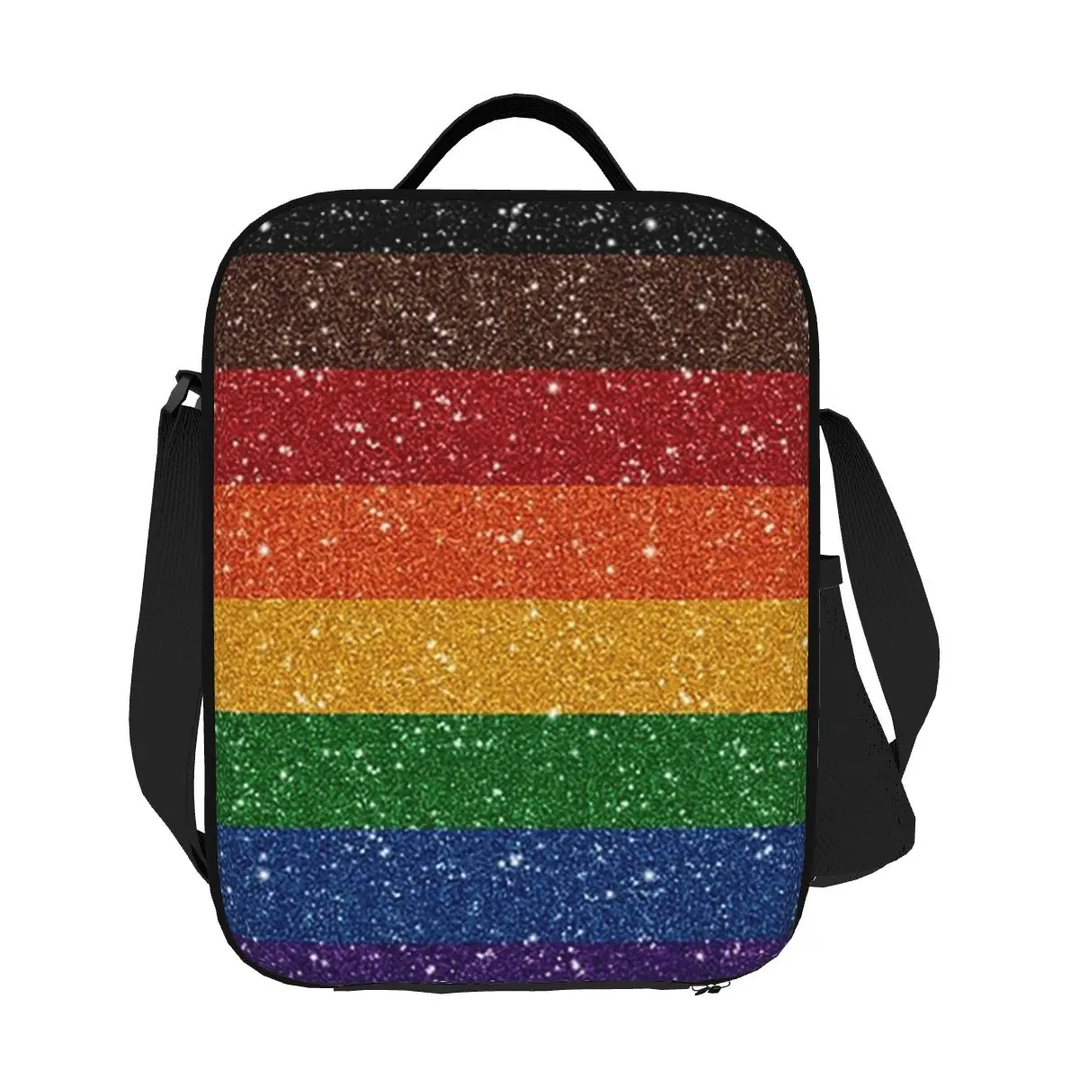 

Искусственный блестящий Радужный прапор гордости ЛГБТ, изолированная сумка для обеда для геев и лесбиянок, женские и детские портативные коробки для еды, термосумка для обеда