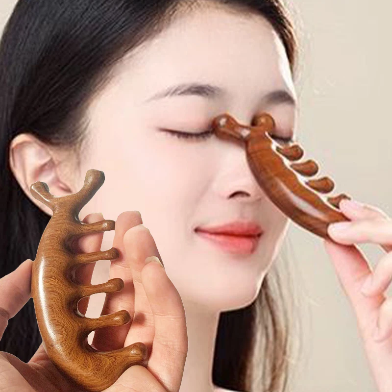 1PCS Multifunctional Sandalwood Hair Comb Scalp Relax Acupoint Massager Portable Wooden Handle Comb Anti-static Styling Tools