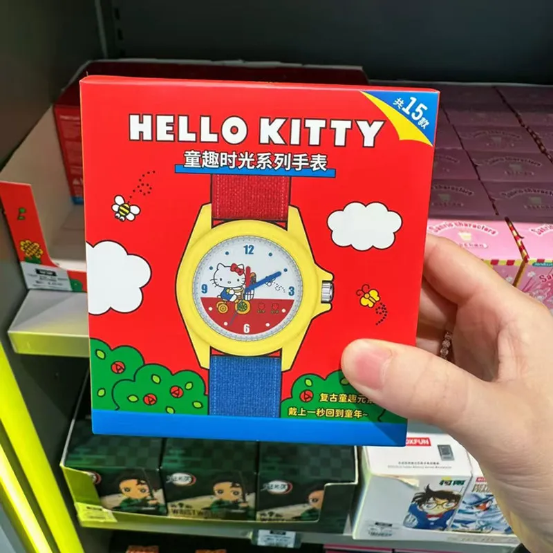 Anime Sanrio Hello Kitty Figures Blind Box Toys Cartoon Watch Fun Time Series Collection Decoration Girls Boys Gifts view 3