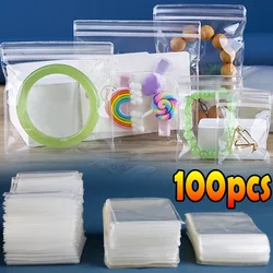 100Pcs Transparent PVC Jewelry Pouches Bags Anti-Oxidation Zip Lock Storage Bag Display Packaging Storage Self Sealing Pouches