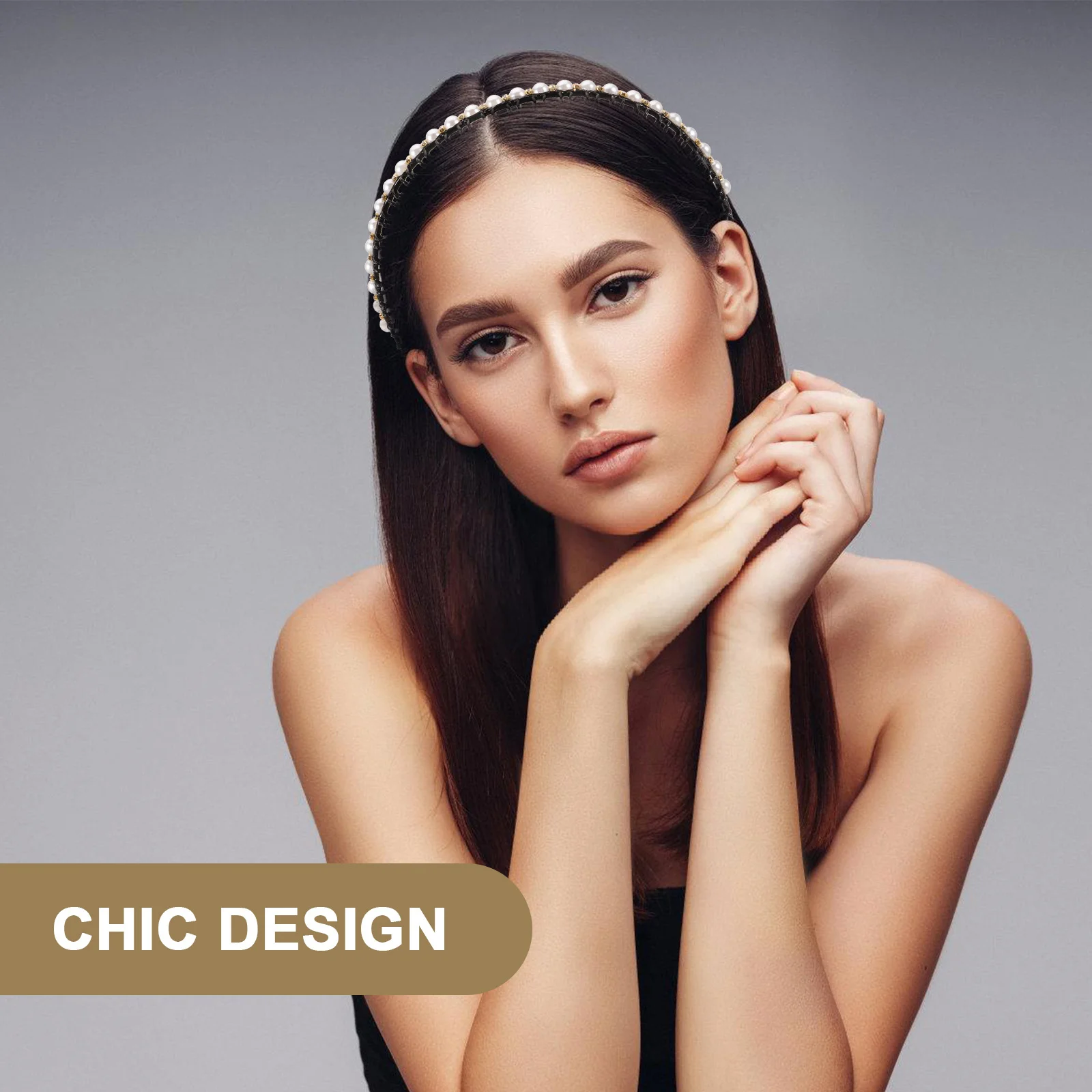 

2Pcs Delicate Pearls Headband for Women Wedding Bridal Hair Hoop Party Fashion Hair Jewelry Non Slip Comfortable Fit