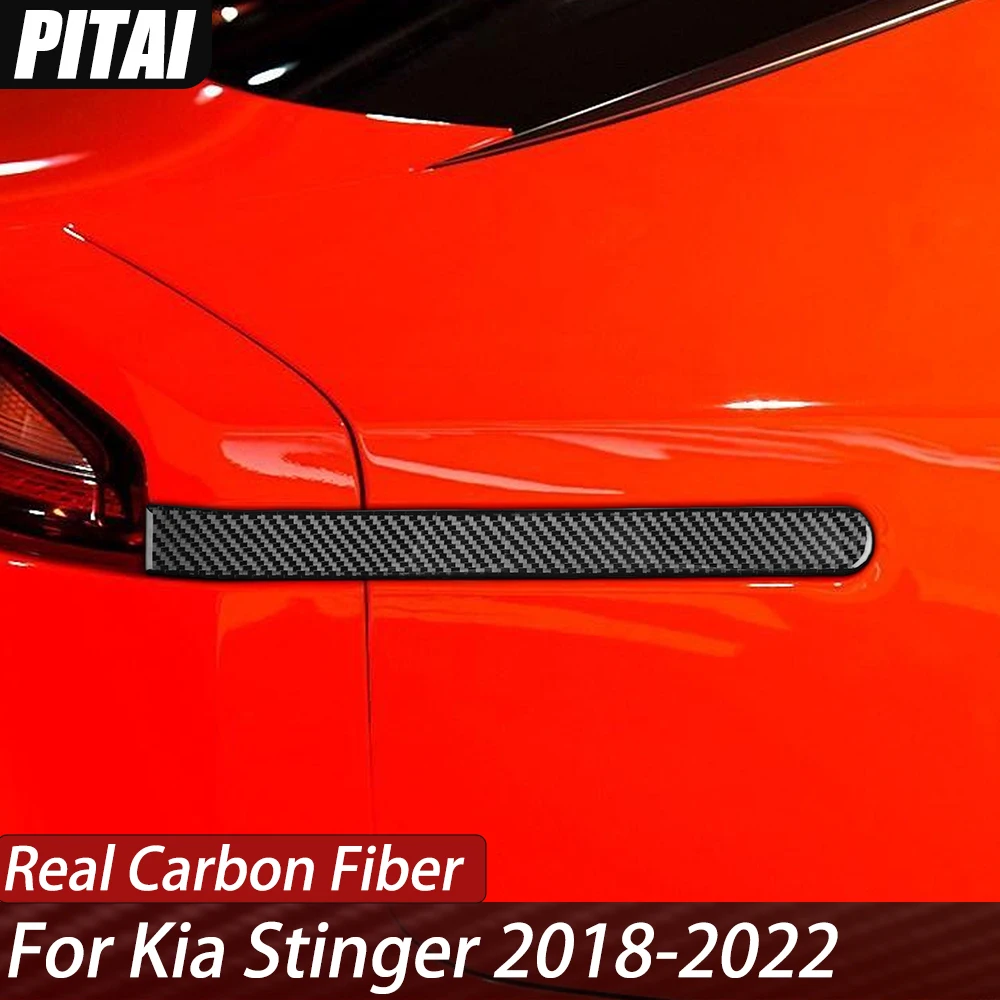 For Kia Stinger 2018-2022 2 PCS Rear Carbon Fiber Rear Light Decals Emblems Side Lamp Stripes Trim Exterior Accessories Sticker