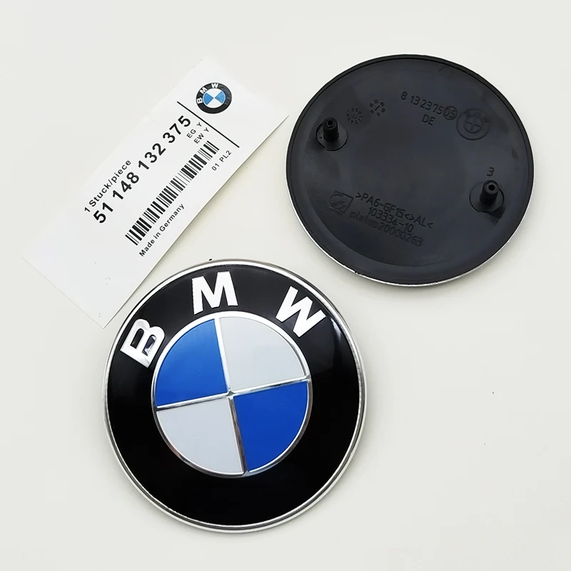 2pcs 82mm 74mm Car Front Hood Emblem Bonnet Logo Rear Trunk Badge For BMW E46 E39 E90 E60 E30 E87 E36 E61 E91 M3 M5 Accessories