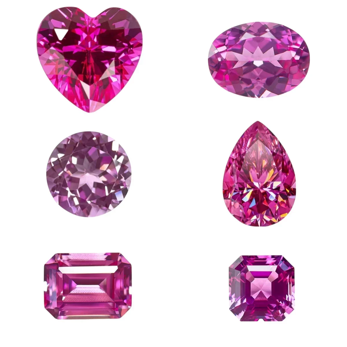 L-Rosa Farbe, im Labor gezüchteter Saphir für die Schmuckherstellung, DIY-Ring, Halskette, Ohrringe, Hauptmaterialien mit GRA-Zertifikat, tägliche Passform