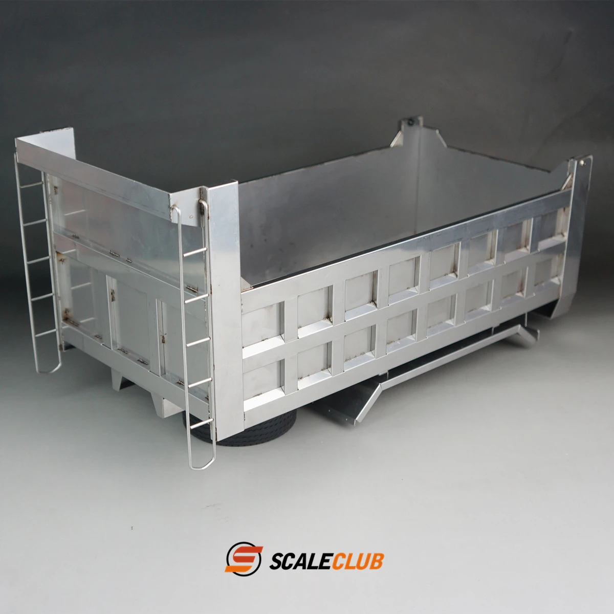 Scaleclub Custom Stainless Steel Sheet Metal Domestic Mud Head Square Bucket Mud Head 1/14 Carriage Body For Tamiya Rc Truck