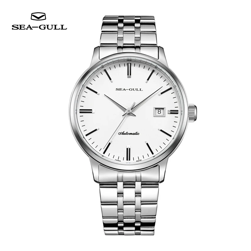 Seagull Watch Automatic Mechanical Watch Men\'s Casual Business Calendar Watch 50m Waterproof Steel Band Watch 816.362