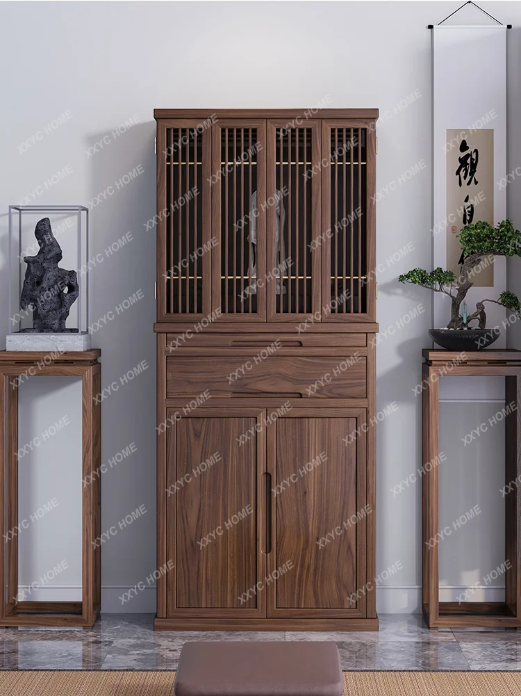 Household Simple Living Room Cabinets Chinese-style Standing Buddha Platform Living Room Cabinets With Door Furniture