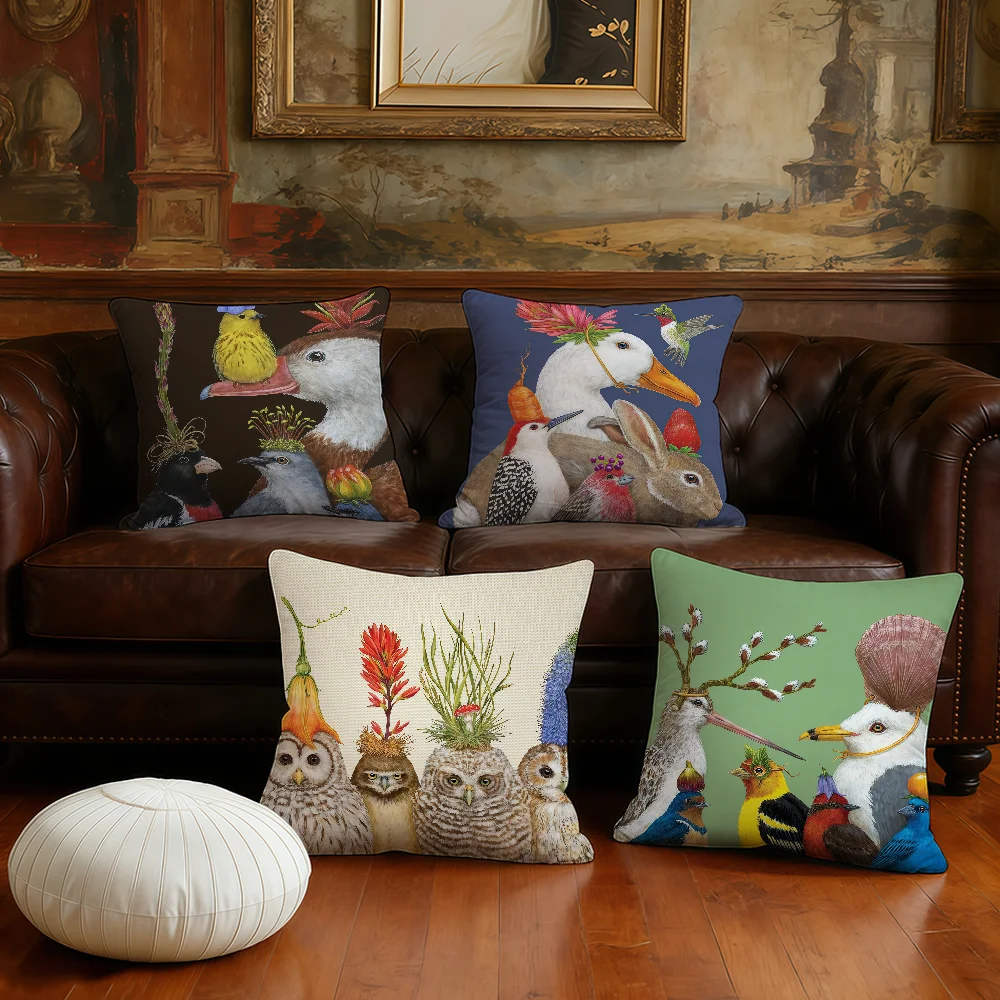 cushion cover animal Plush Fabric A Soft Funny Double Friends Few Good Sided Print Sofa Cushion Cover Throw Pillow Covers