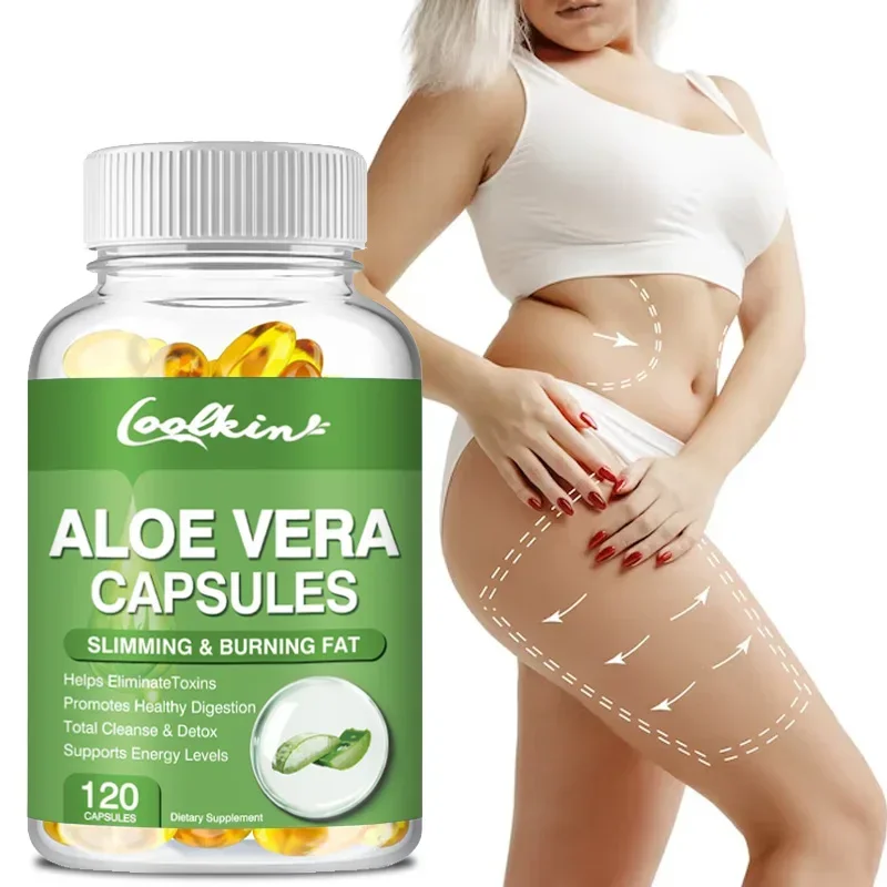 Aloe Vera Extract Capsules - Relieve Intestinal Constipation, Promote Digestion, Detoxify, Control Appetite, Burn Fat, Non-GMOSu
