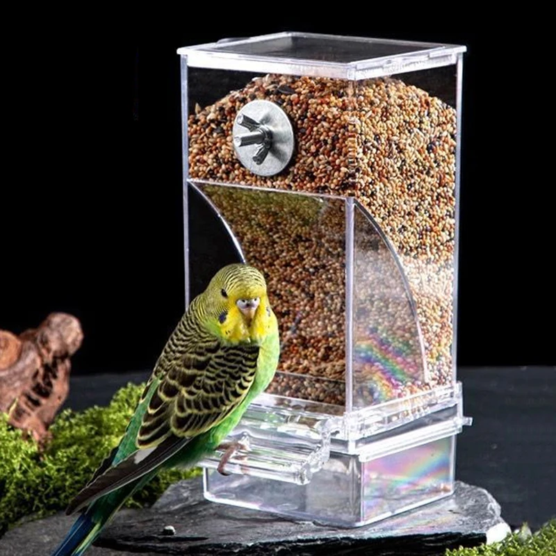 Comedero automático para loros con diseño de piel de tigre, antidesperdicio y antisalpicaduras, caja de comida para pájaros, comedero para aves, suministros para aves, 1 ud.