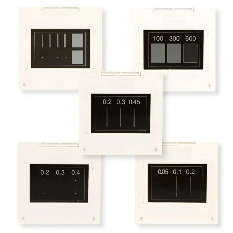 5PCS 50X50mm Interference Diffraction Grating Set Single Double Triple Slit Round Hole Grid Optical Experimental Instrument